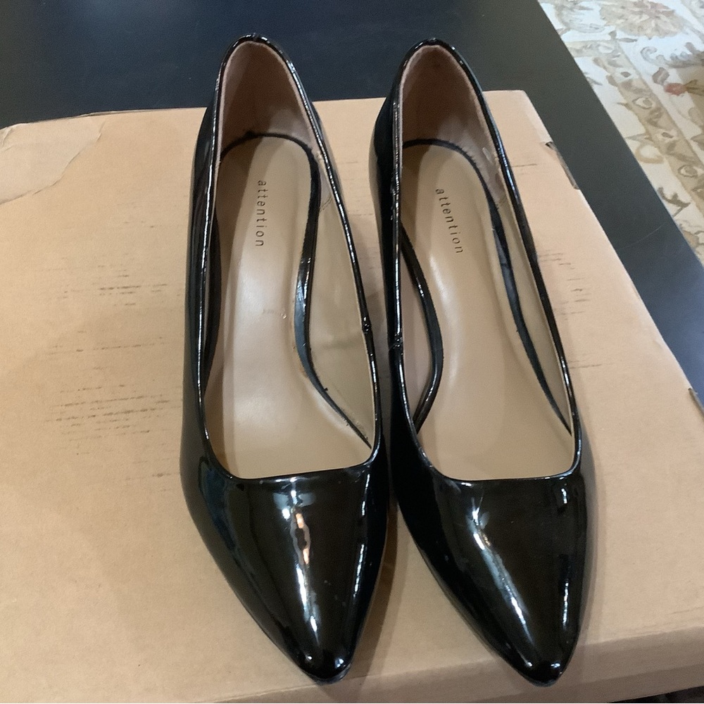 Attention Glossy Black Women's Heels